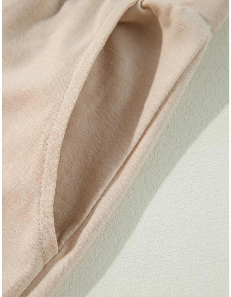 Parchment Split Long Cardigan and Skinny Pants Lounge Set