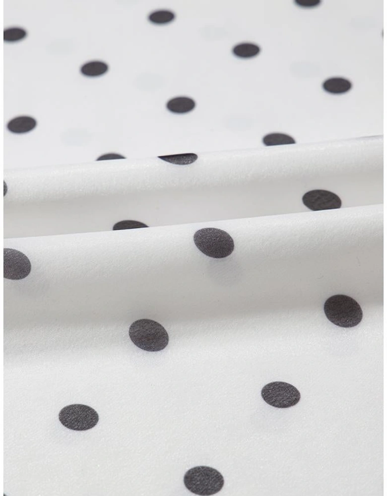 White Polka Dot Flutter Sleeve Square Neck Smocked Maxi Dress