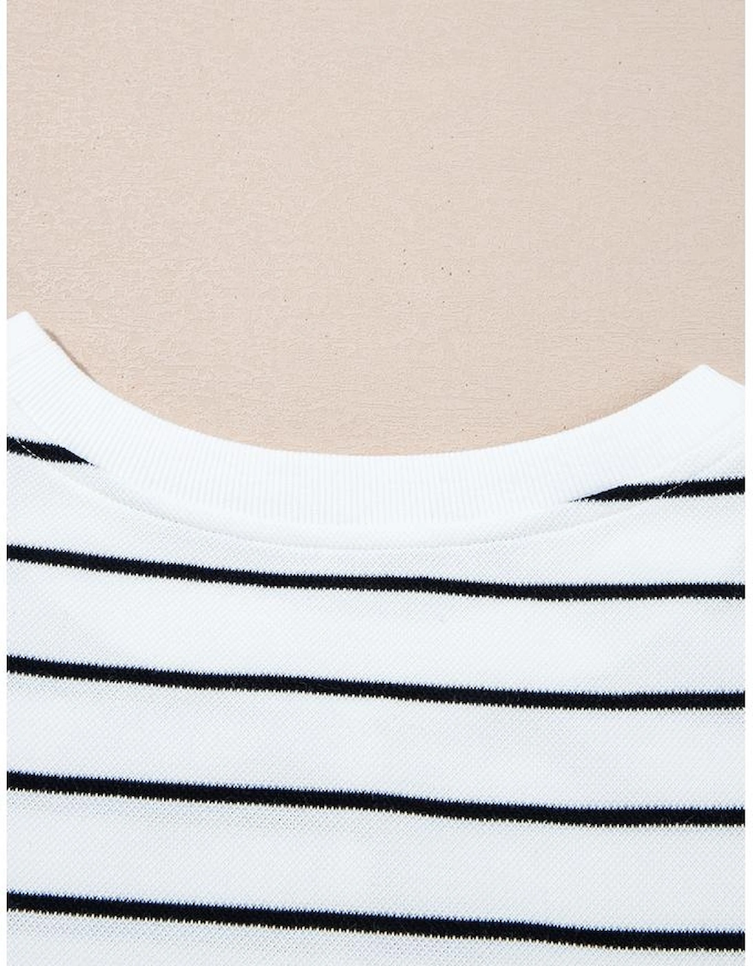 Black Stripe Casual Wide Leg 2pcs Pants Set