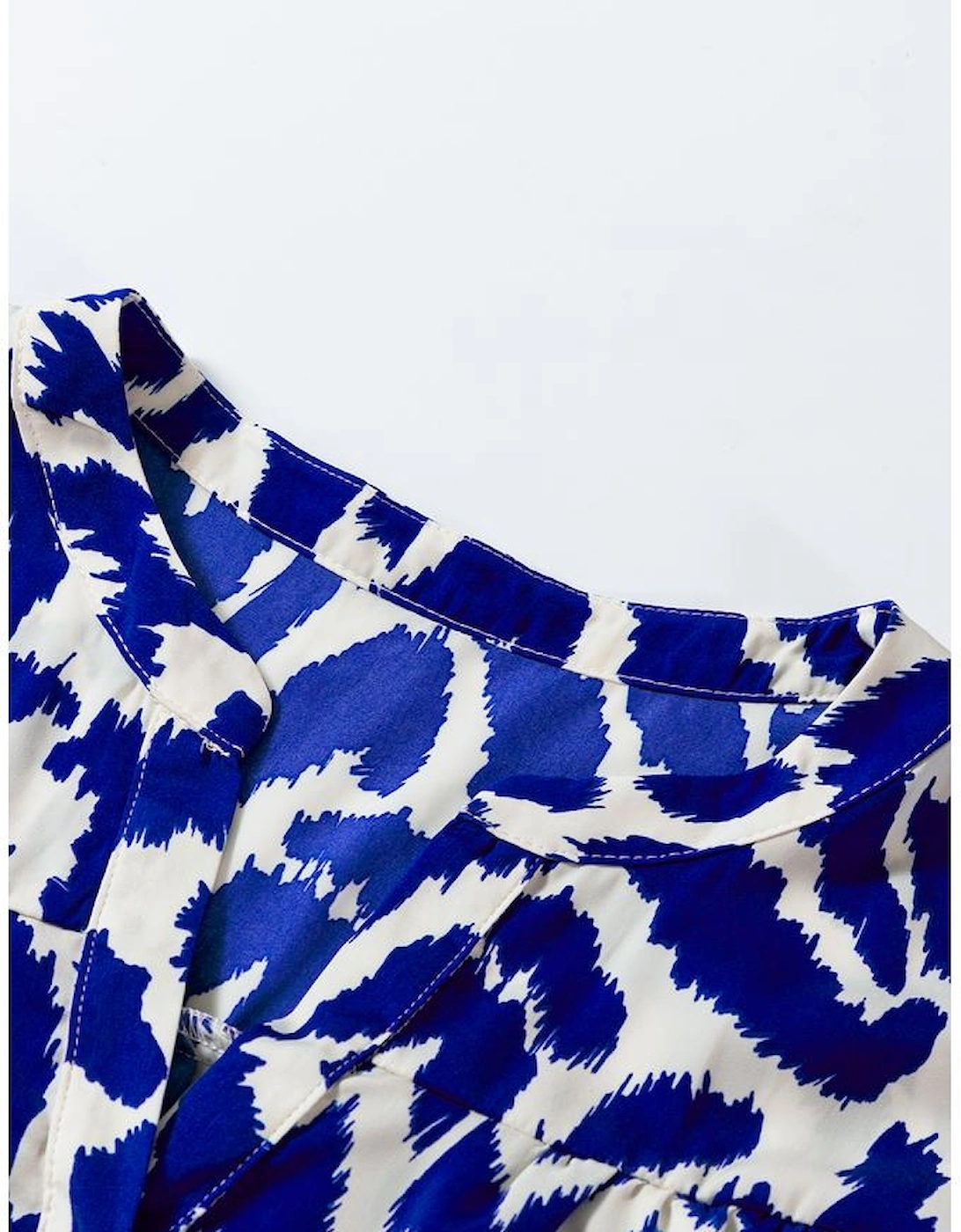 Blue Western Abstract Geometric Printed Maxi Dress