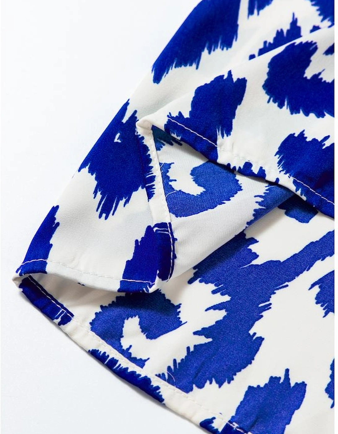 Blue Western Abstract Geometric Printed Maxi Dress