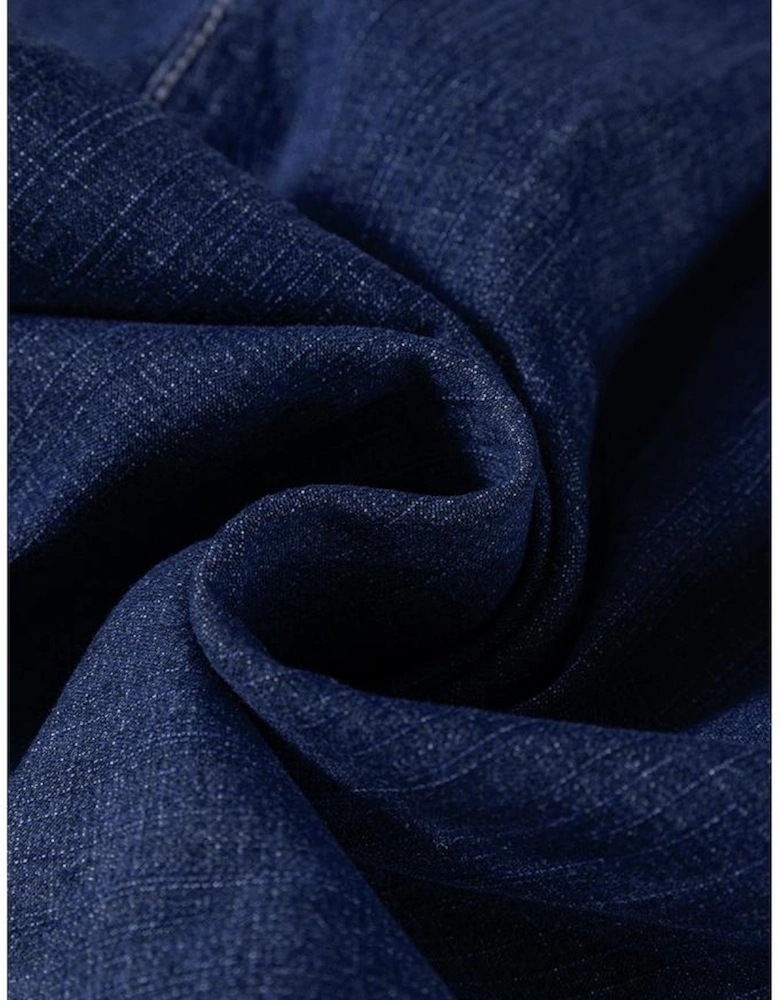 Real Teal Plus Size Drawstring High Waist Wide Leg Casual Jeans