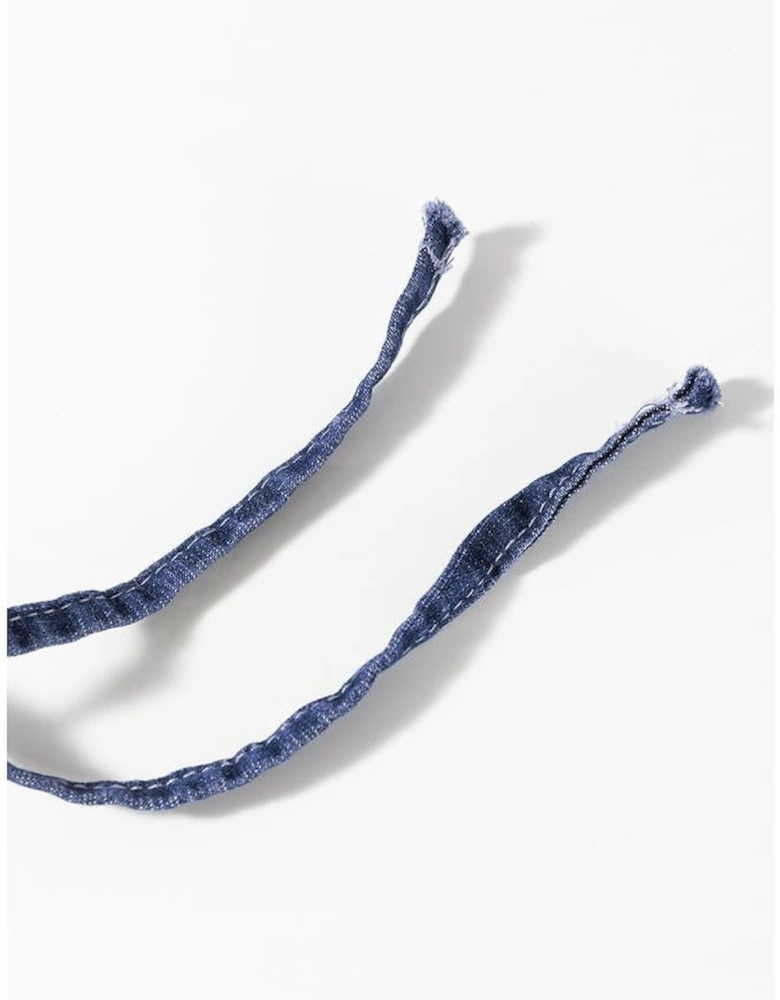 Real Teal Plus Size Drawstring High Waist Wide Leg Casual Jeans