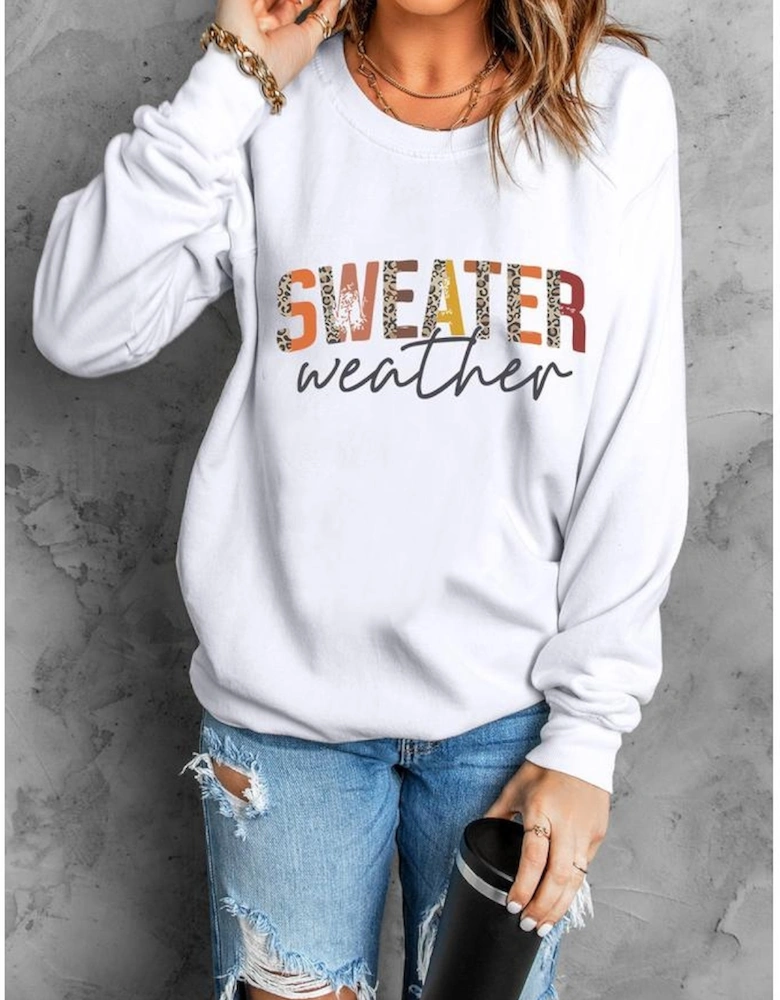 White Sweater Weather Vibrant Monogram Sweatshirt
