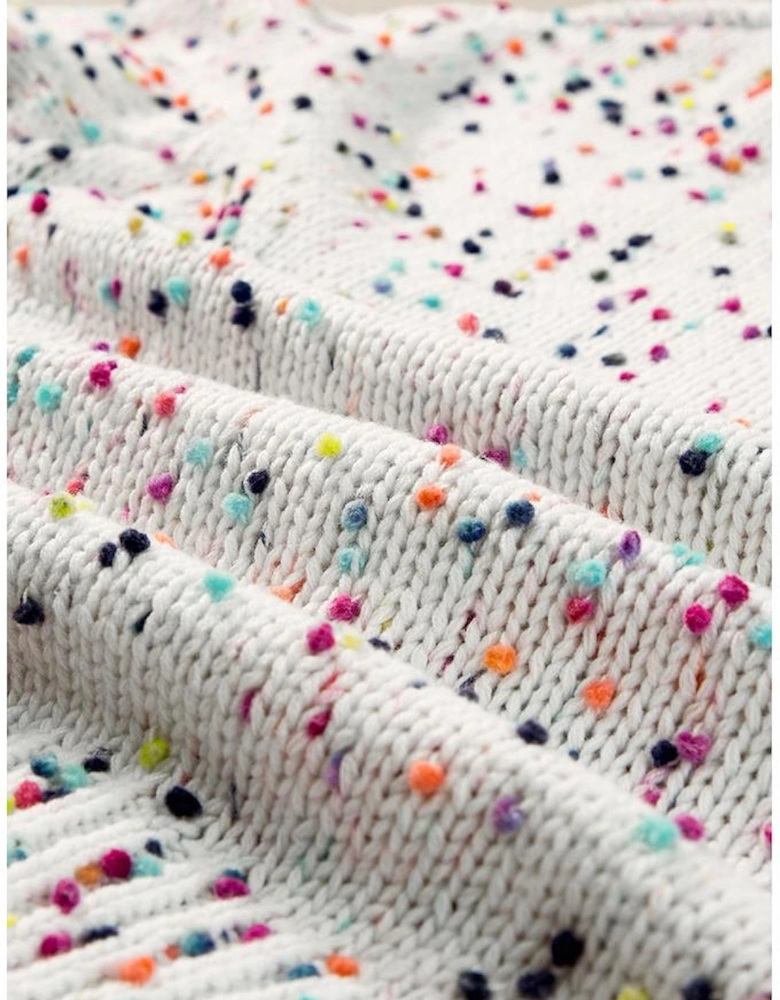 White Multicolor Confetti Sweater Cardigan