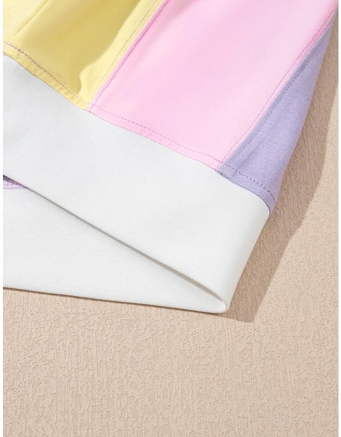 Purple Color Block Patchwork Half Sleeve Oversized T Shirt