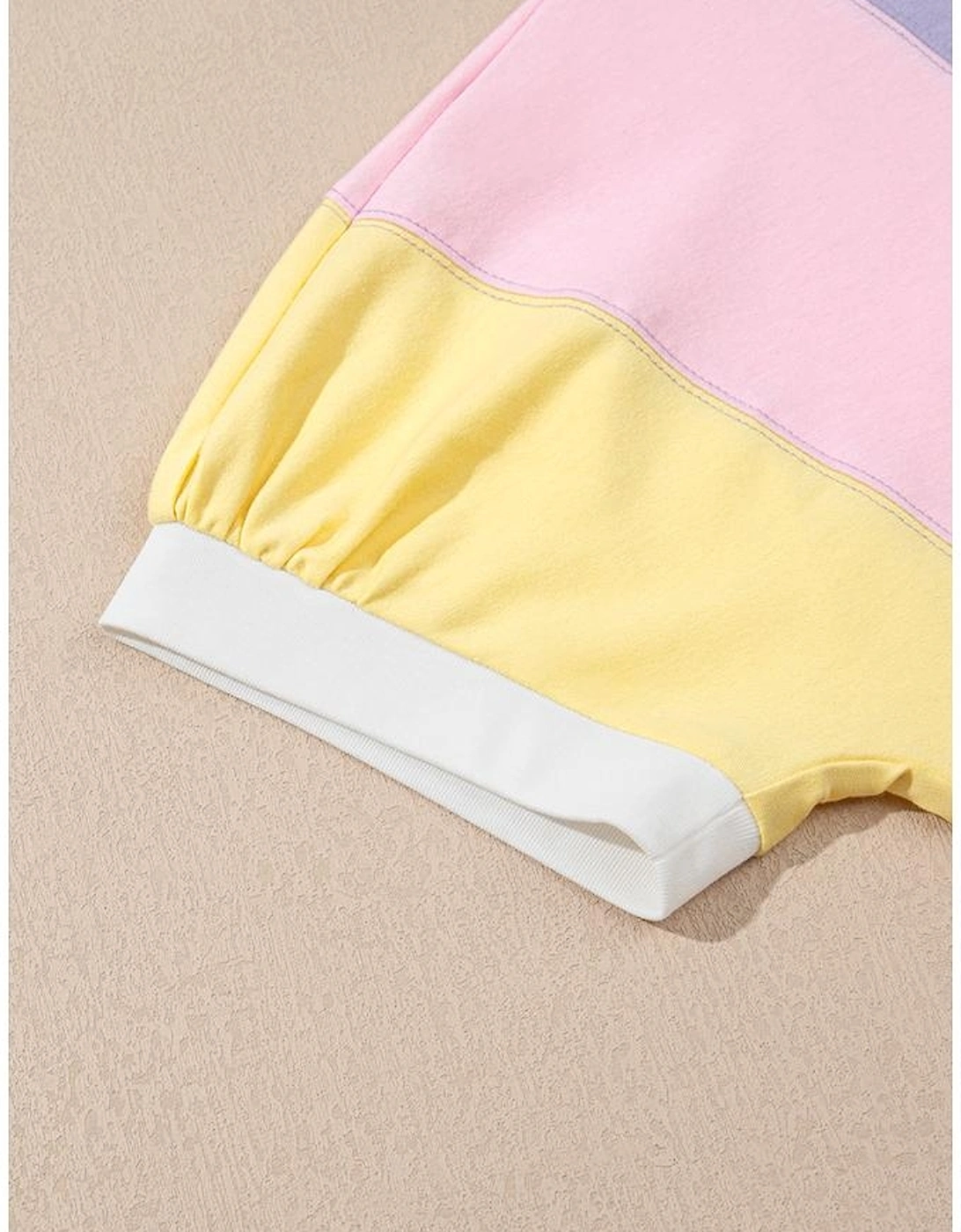 Purple Color Block Patchwork Half Sleeve Oversized T Shirt