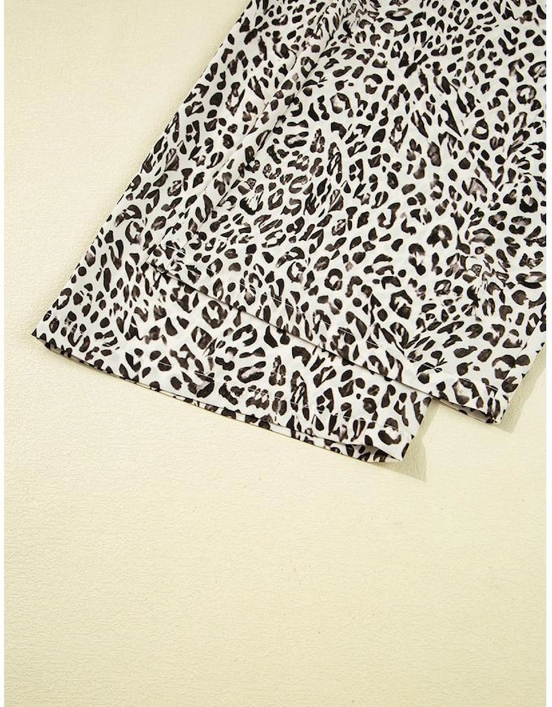 Brown Leopard Drawstring Elastic Waistband Loose Pants