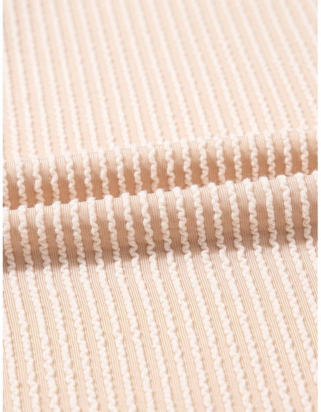 Parchment Corded Knit Crew Neck Puff Sleeve Shift Mini Dress