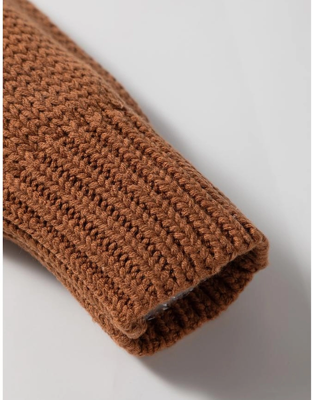 Light French Beige Contrast Stitch Detail Color Block Knitted Plus Size Sweater