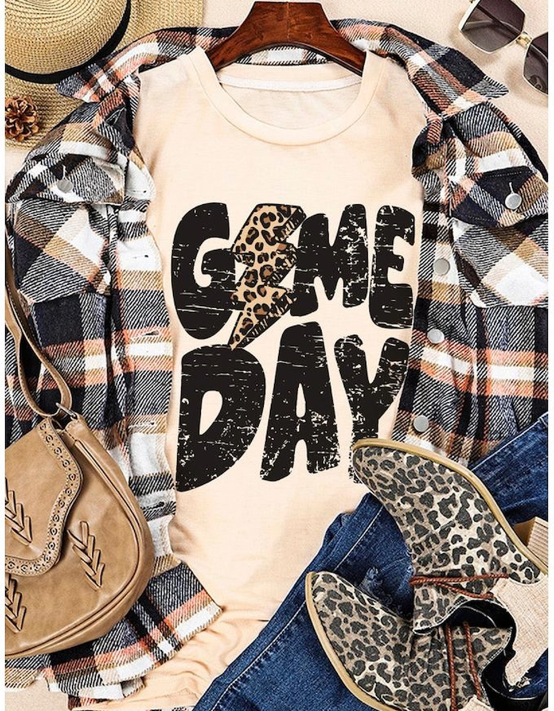 Azura Exchange Khaki Game Day Football Season T-Shirt, 10 of 9