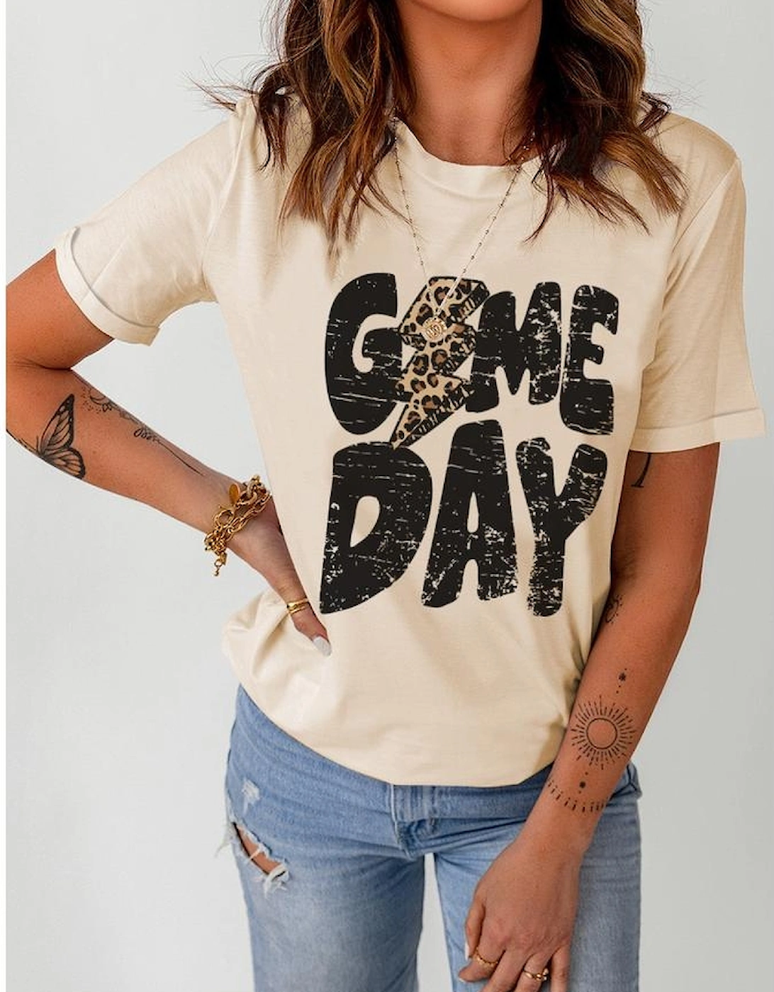 Azura Exchange Khaki Game Day Football Season T-Shirt