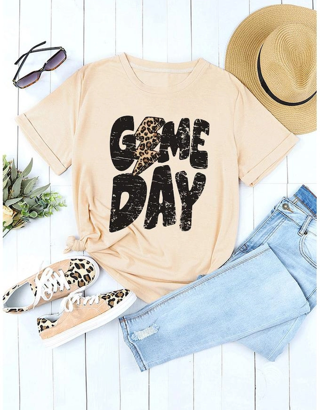 Azura Exchange Khaki Game Day Football Season T-Shirt