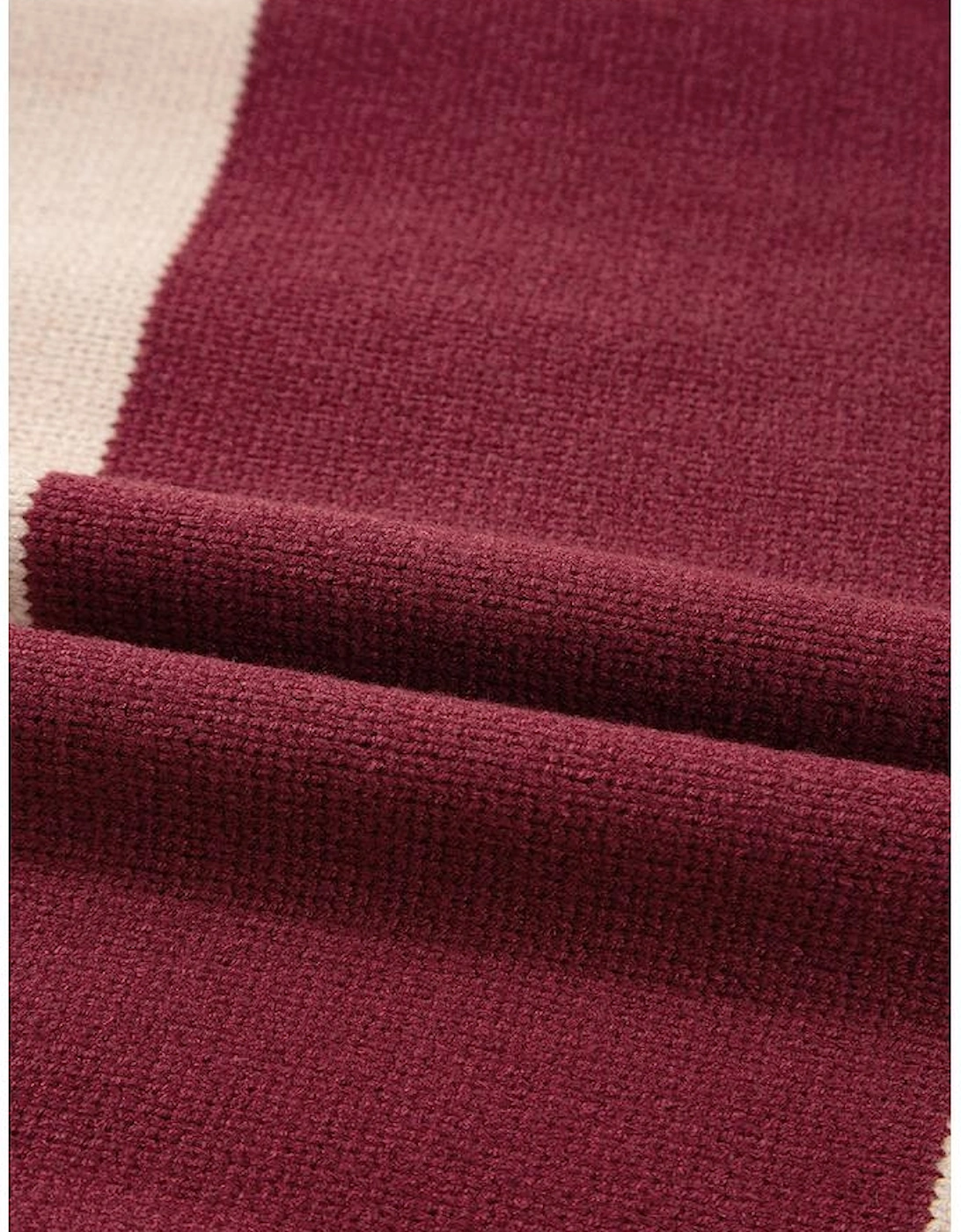 Brown Checkered Color Block Knitted Drop Shoulder Sweater