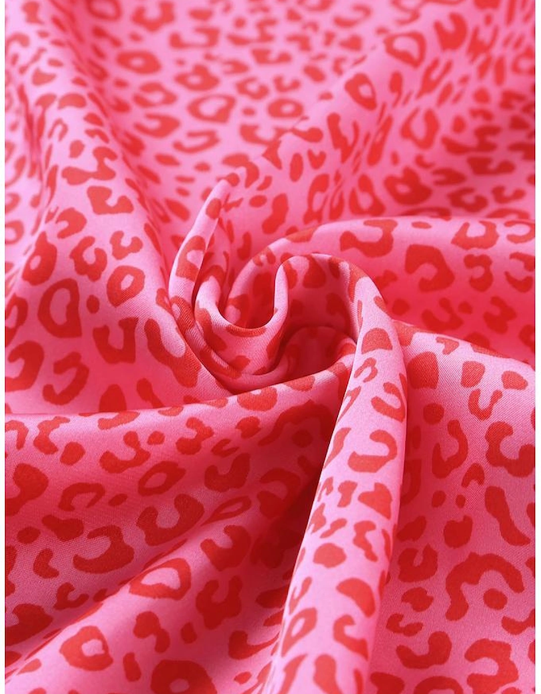 Rose Leopard Print Oversized Half Sleeve V Neck Top