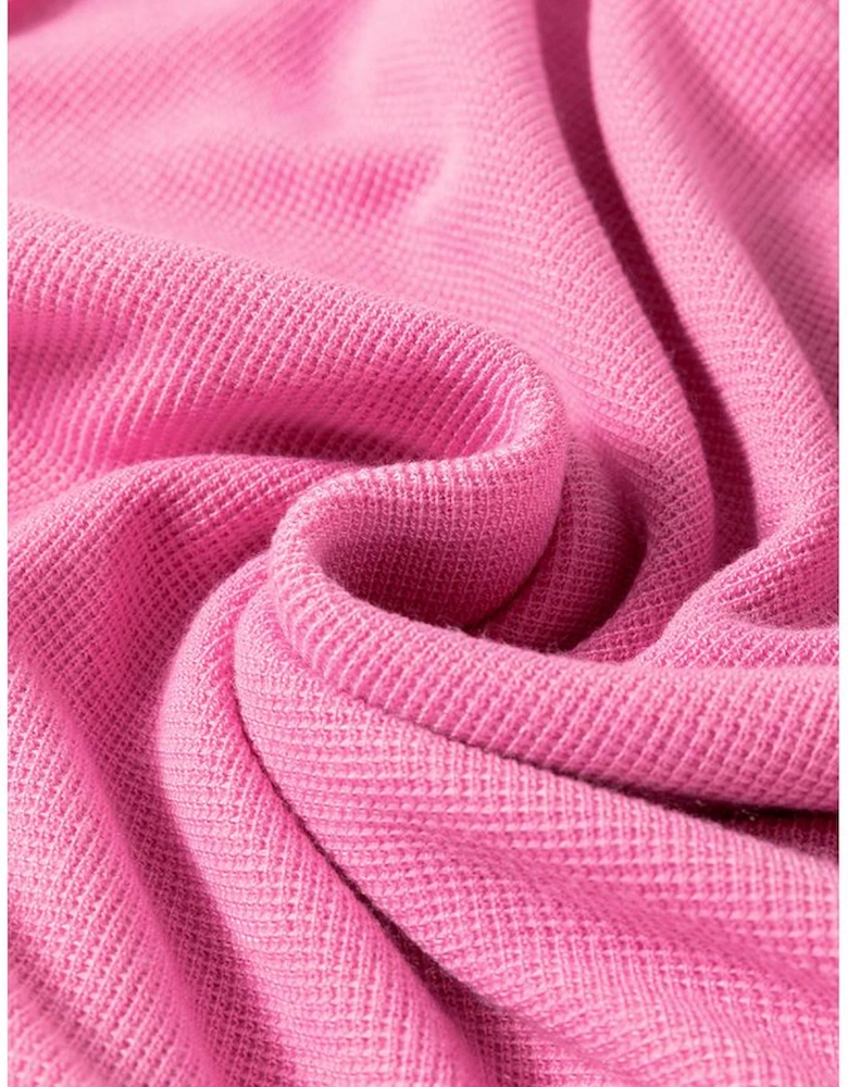 Sachet Pink Exposed Seam Striped Color Block Patchwork Long Sleeve Top