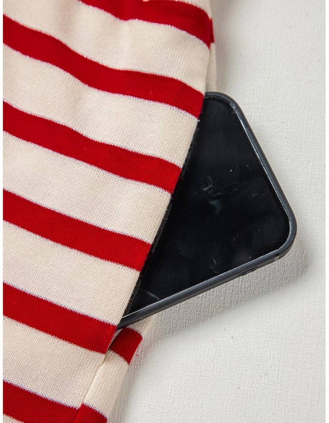 Red Stripe Lace-up Front Top and High Waist Shorts Set