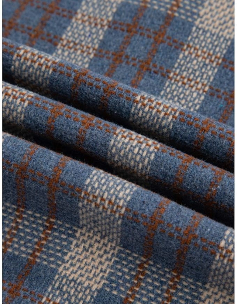 Gray Plaid Corduroy Patchwork Collared Zip Up Snap Button Jacket