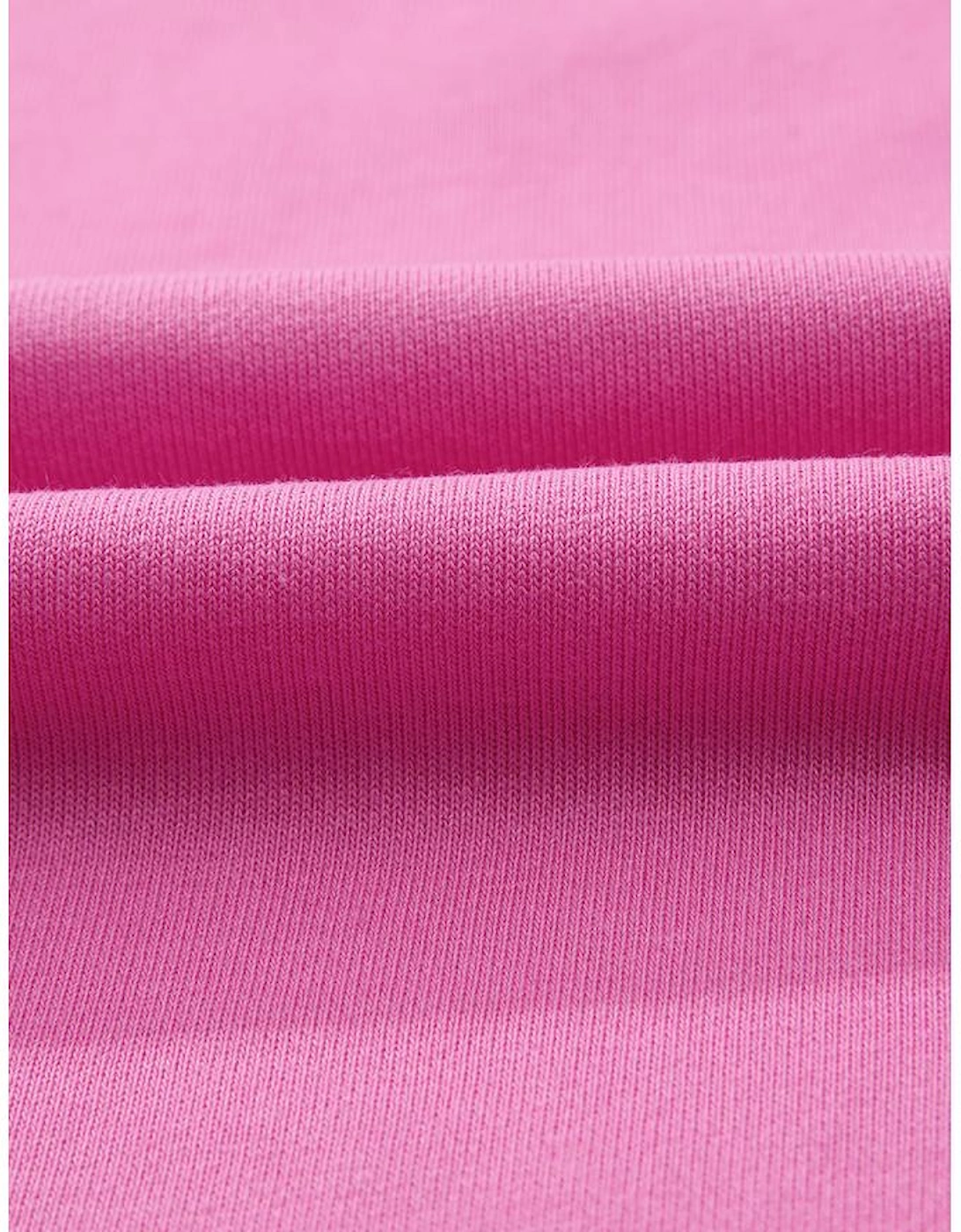 Sachet Pink Contrast Flower Drop Shoulder Loose T Shirt