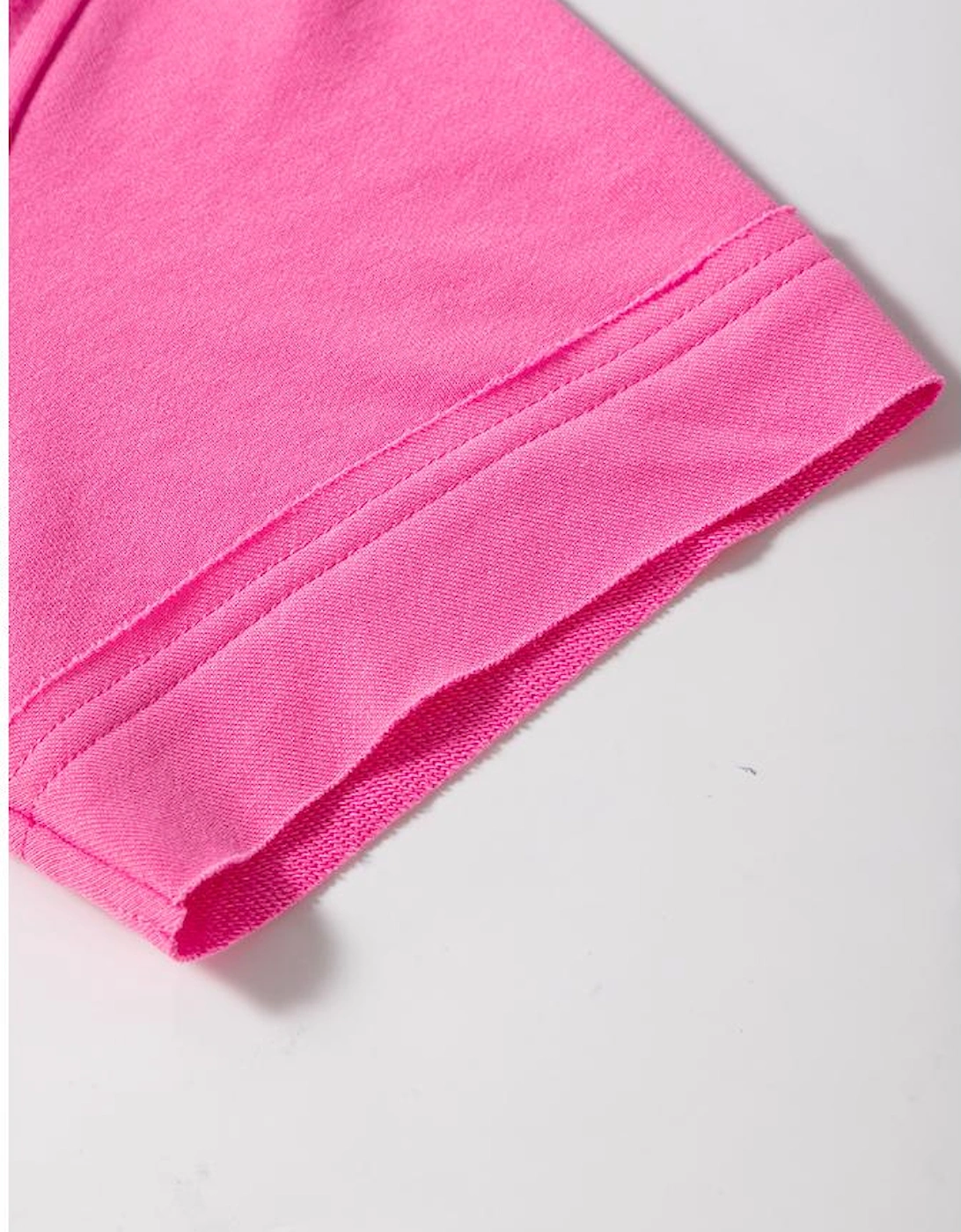 Sachet Pink Contrast Flower Drop Shoulder Loose T Shirt