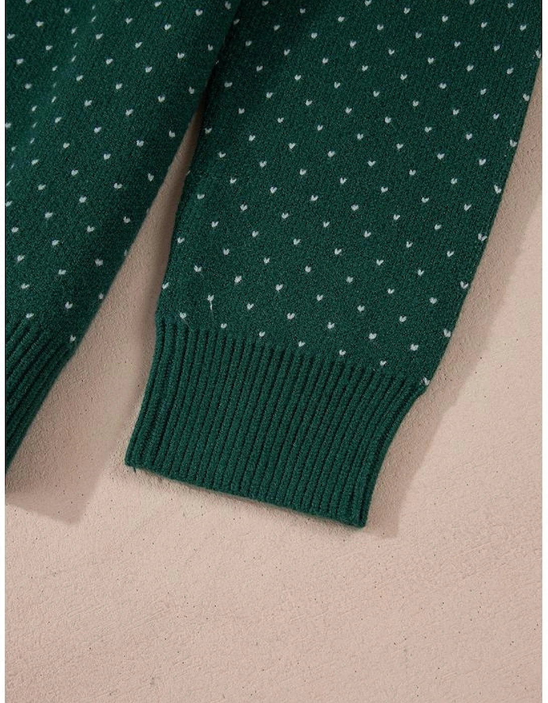 Green Christmas Snowflake Pattern Drop Shoulder Plus Size Sweater