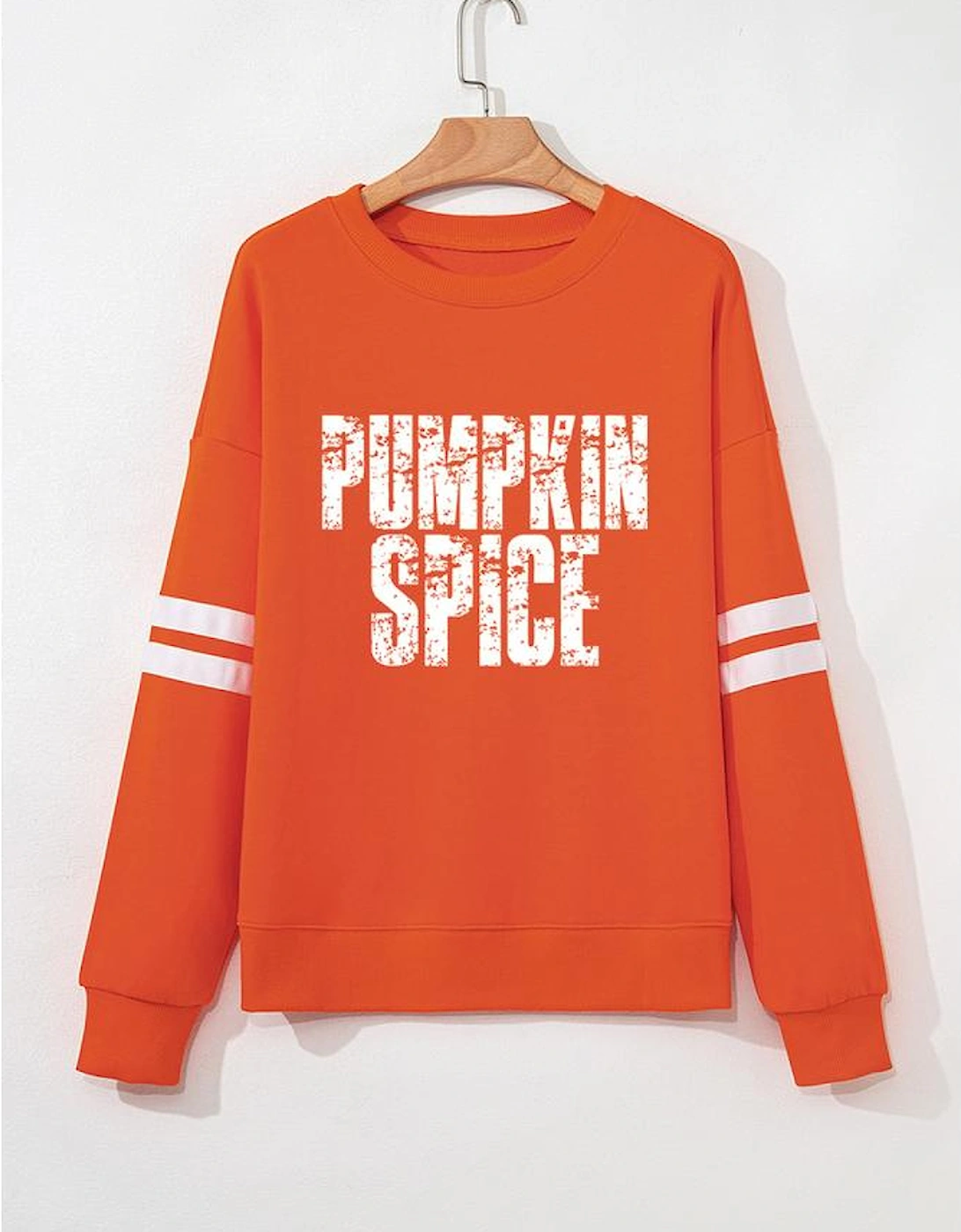 Orange PUMPKIN SPICE Graphic Varsity Casual Sweatshirt, 5 of 4