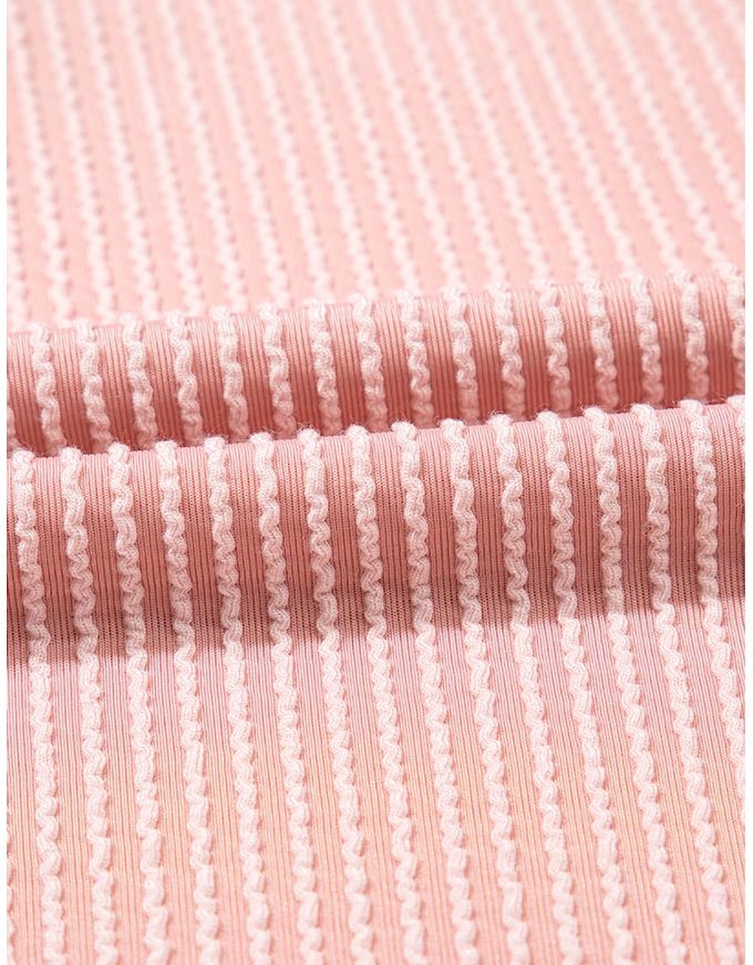 Blossom Corded Knit Crew Neck Puff Sleeve Shift Mini Dress