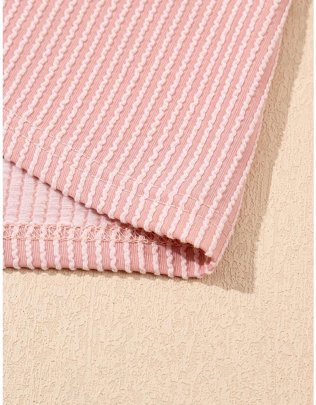 Blossom Corded Knit Crew Neck Puff Sleeve Shift Mini Dress