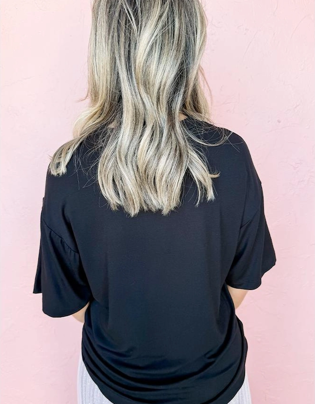 Black USA Flag Flower Graphic Drop Shoulder T Shirt