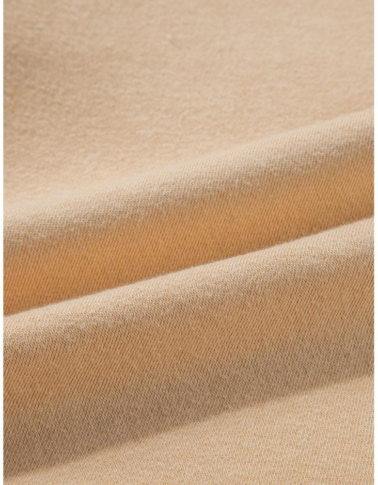 Parchment Solid Half Button Sweatshirt and High Waist Sweatpants Set