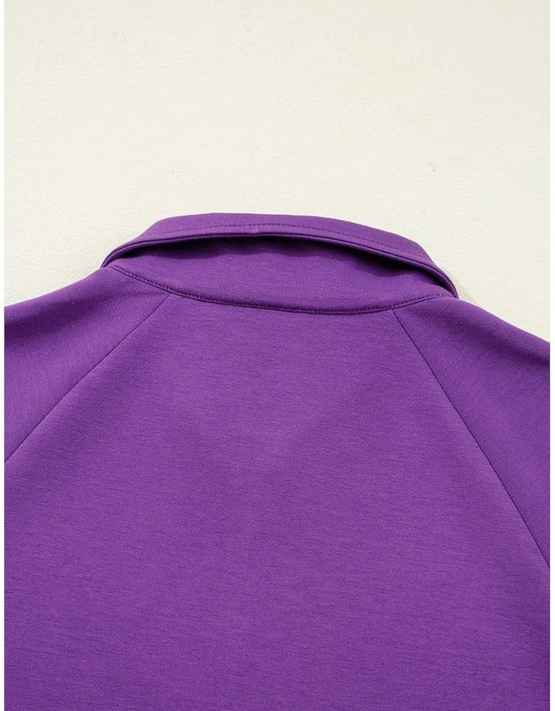 Wisteria Half Zip Sporty Pullover Mini Skirt 2pcs Outfit