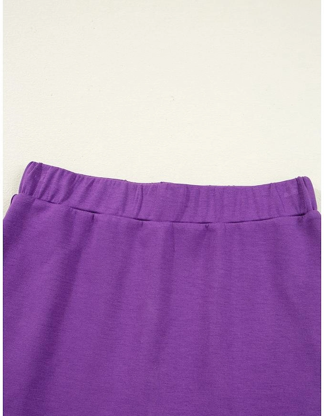 Wisteria Half Zip Sporty Pullover Mini Skirt 2pcs Outfit