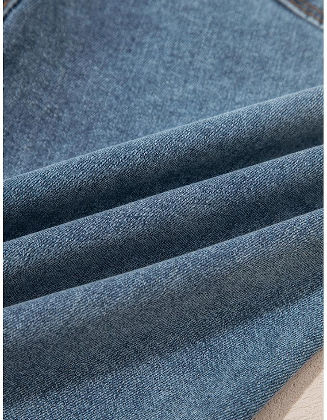 Dusk Blue 2 Button High Waist Piping Trim Bootcut Jeans