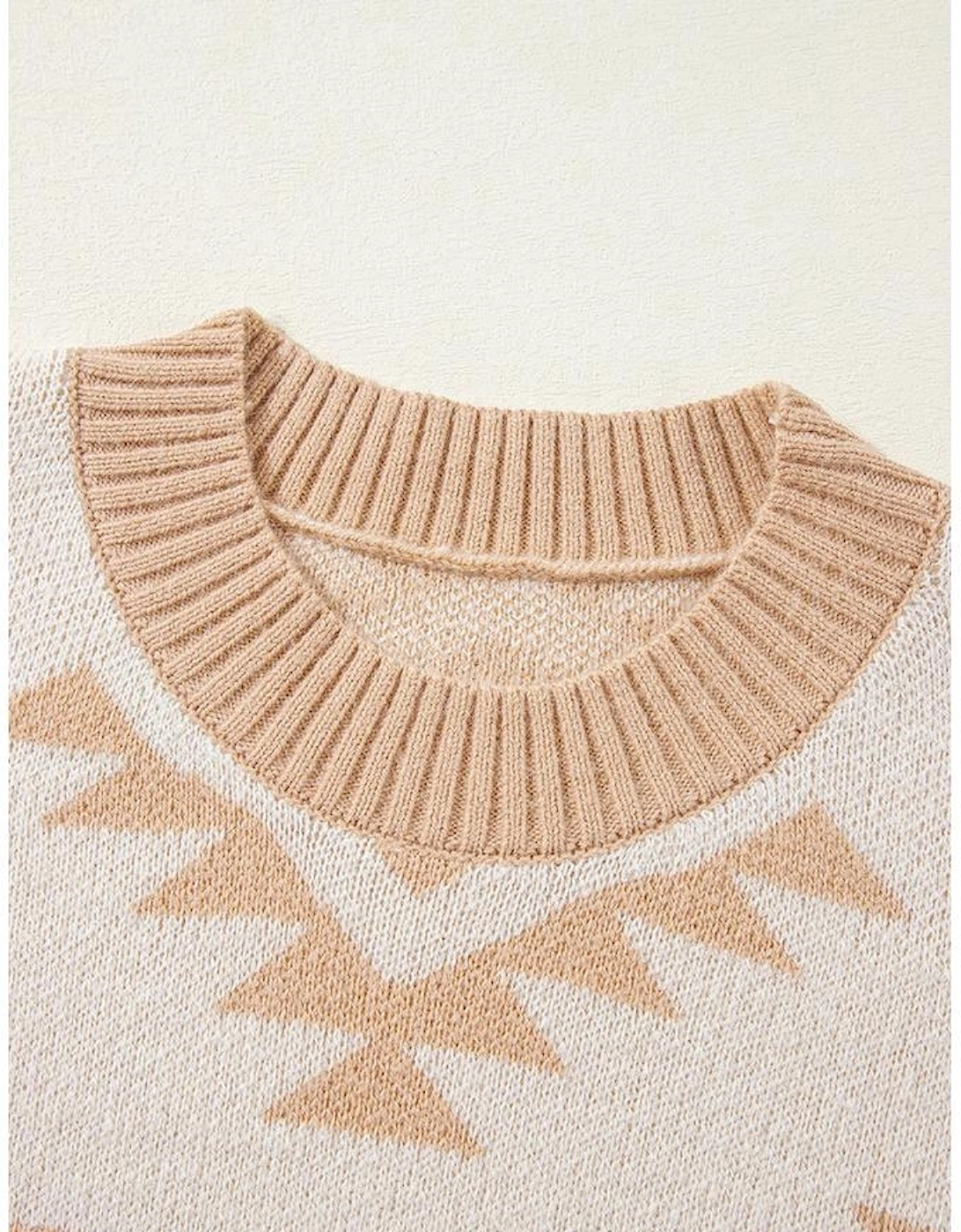 Apricot Plus Size Western Aztec Print Loose Sweater