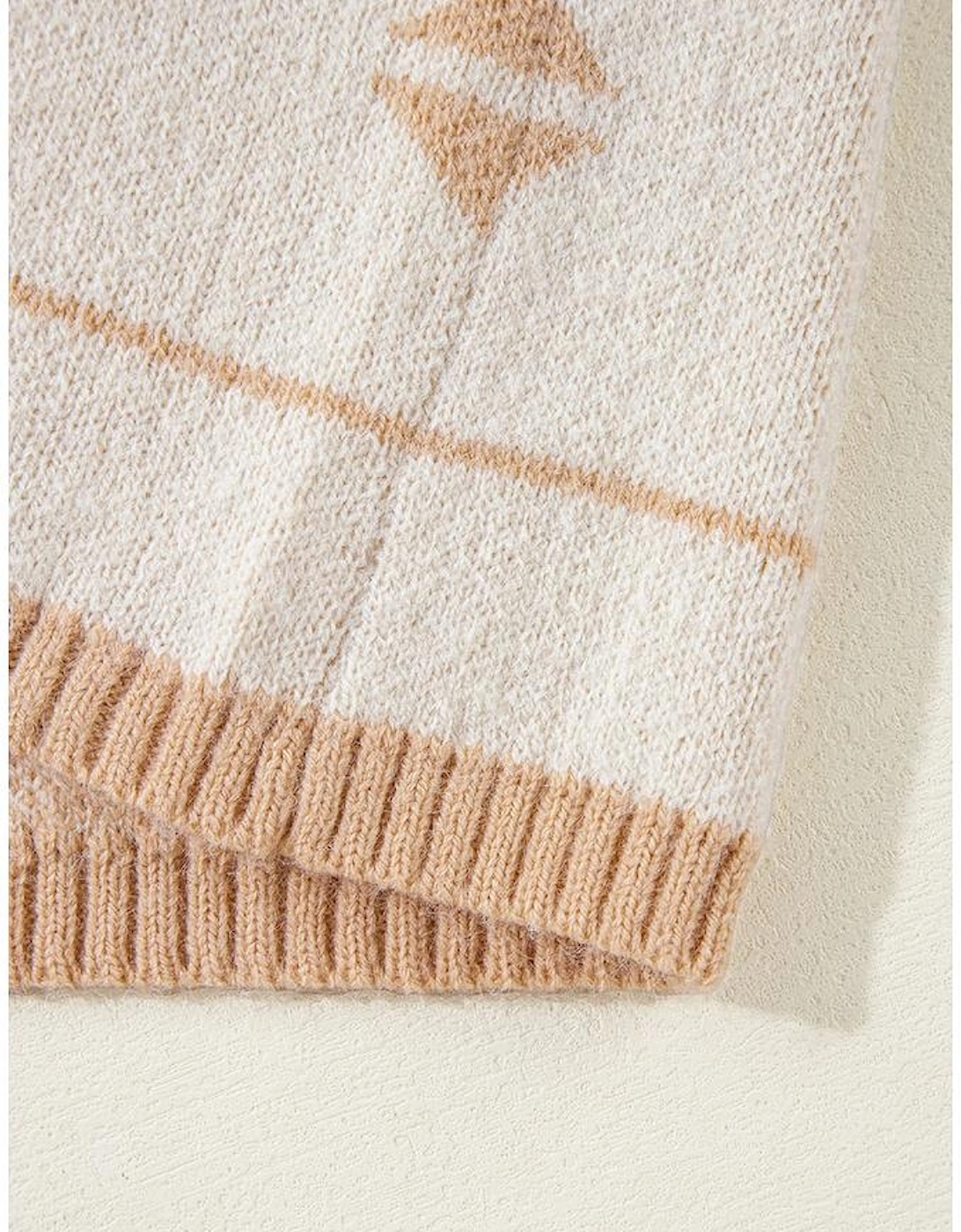 Apricot Plus Size Western Aztec Print Loose Sweater