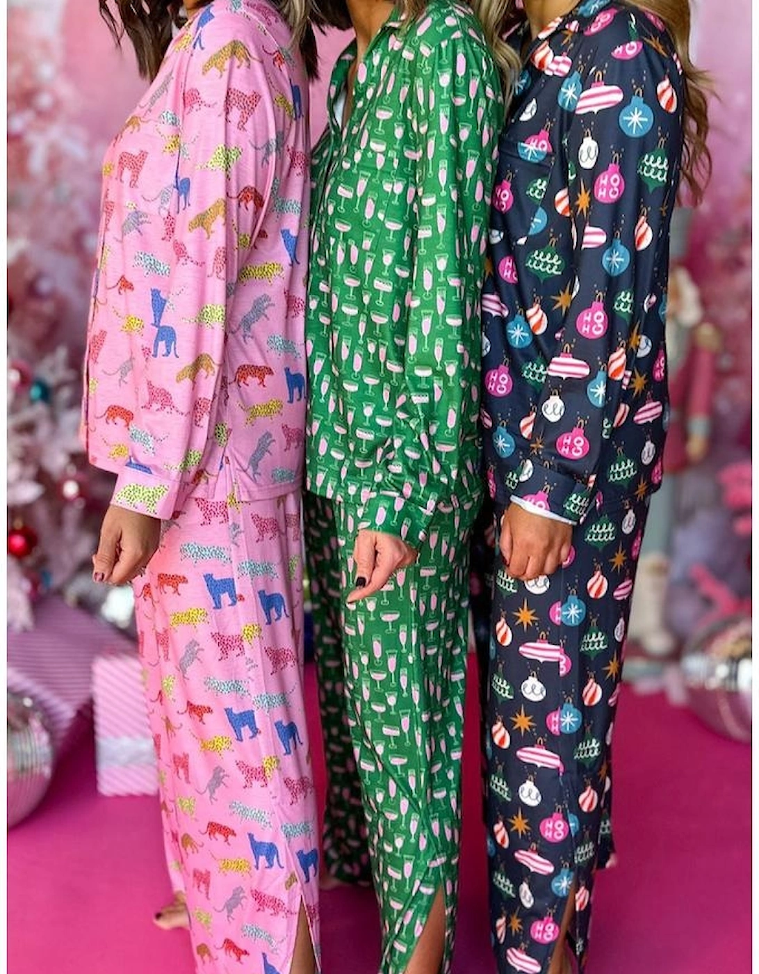 Pink Cheetah Print Shirt and Pants Pajama Set