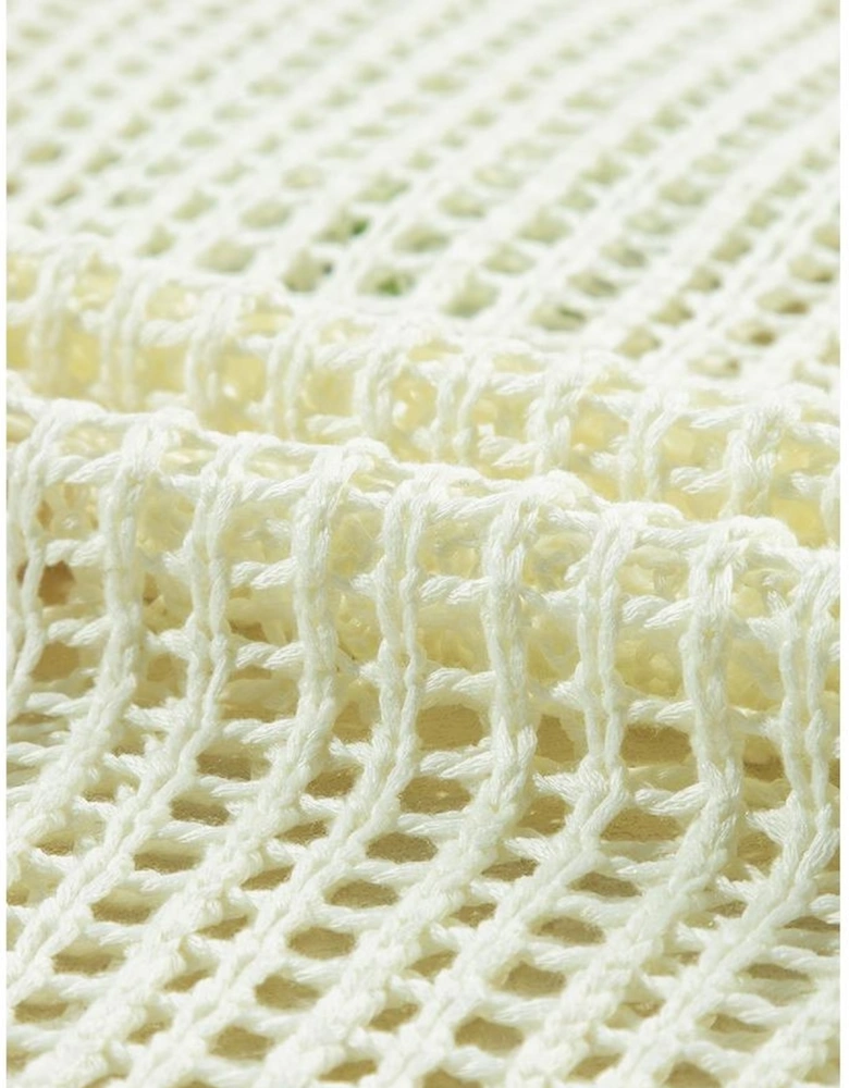 White Crochet Flower Hollow-out Sweater T Shirt