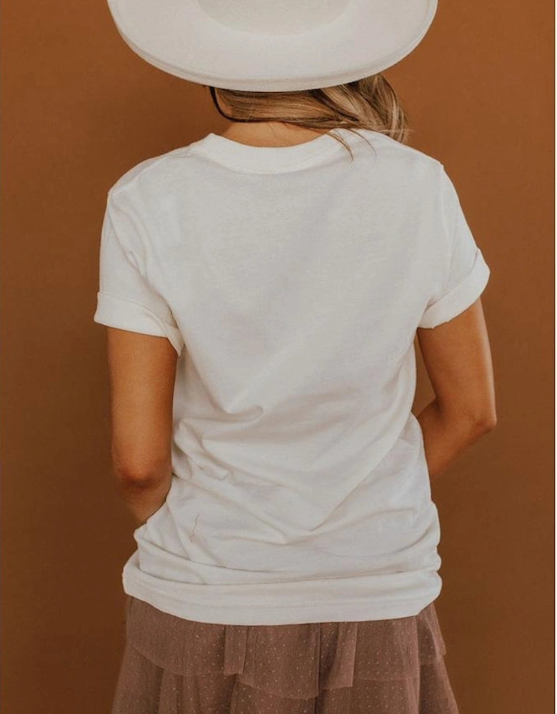 White NASHVILLE MUSIC CITY Graphic Crew Neck Tee