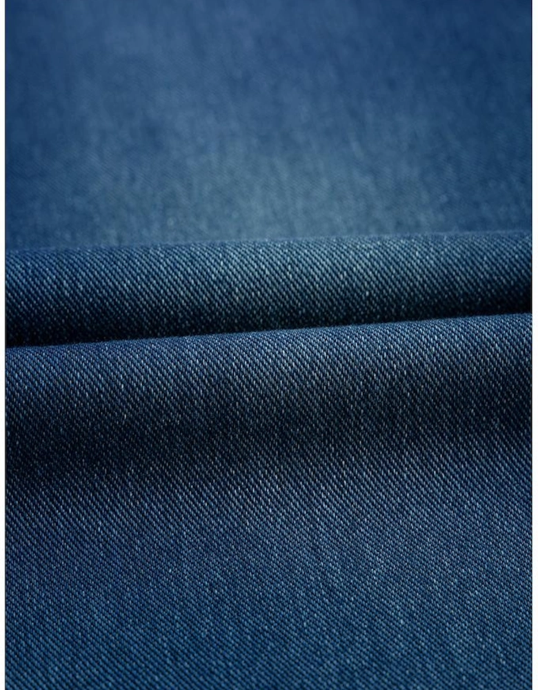 Ashleigh Blue Multiple Pockets Straight Leg Washed Stretchy Knit Casual Jeans