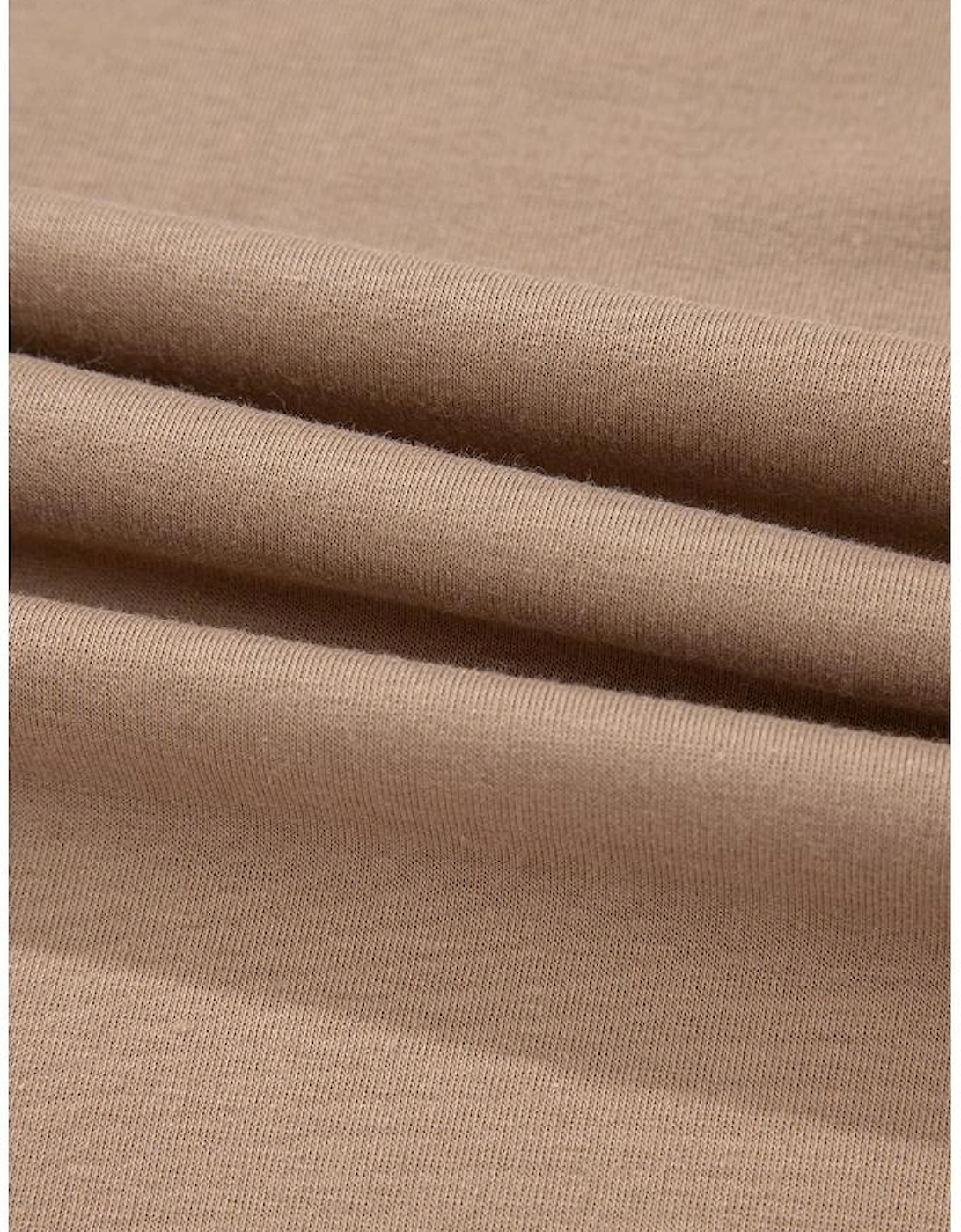 Light French Beige Flower Striped Patchwork Puff Sleeve Loose Sweatshirt