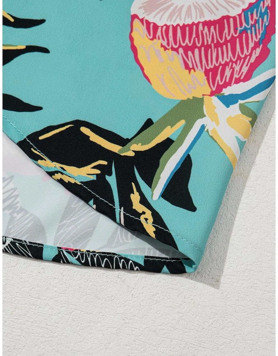 Green Plus Size Floral Smocked Bodice Single Puff Short Sleeve Babydoll Blouse