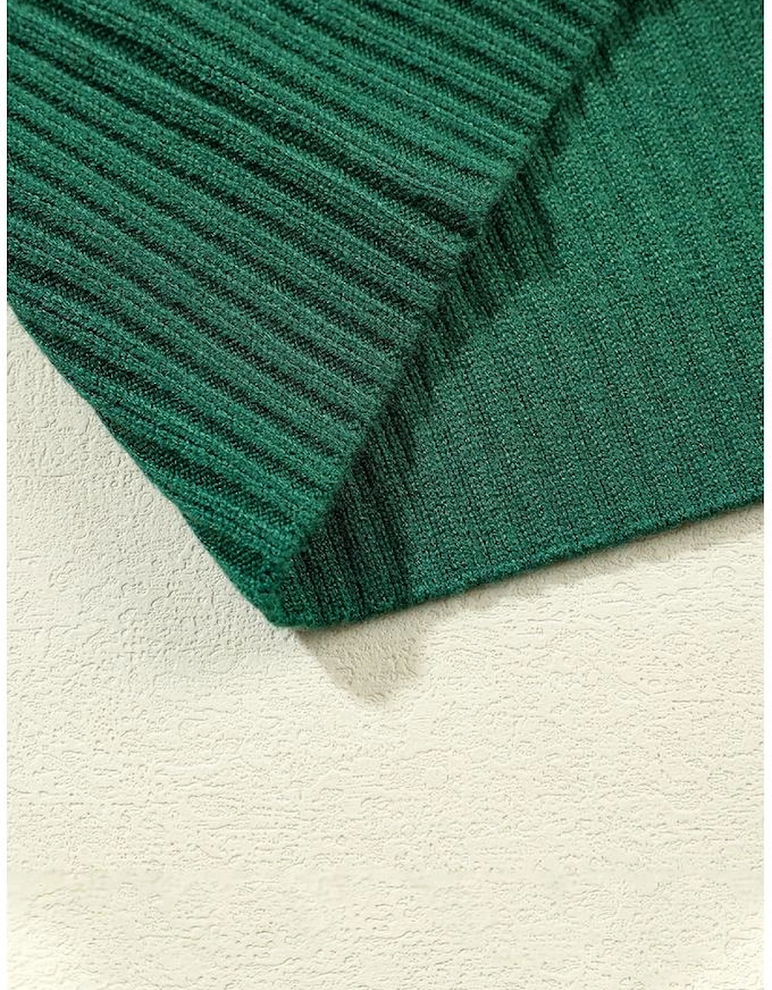 Blackish Green Patch Pocket Ribbed Knit Short Sleeve Sweater