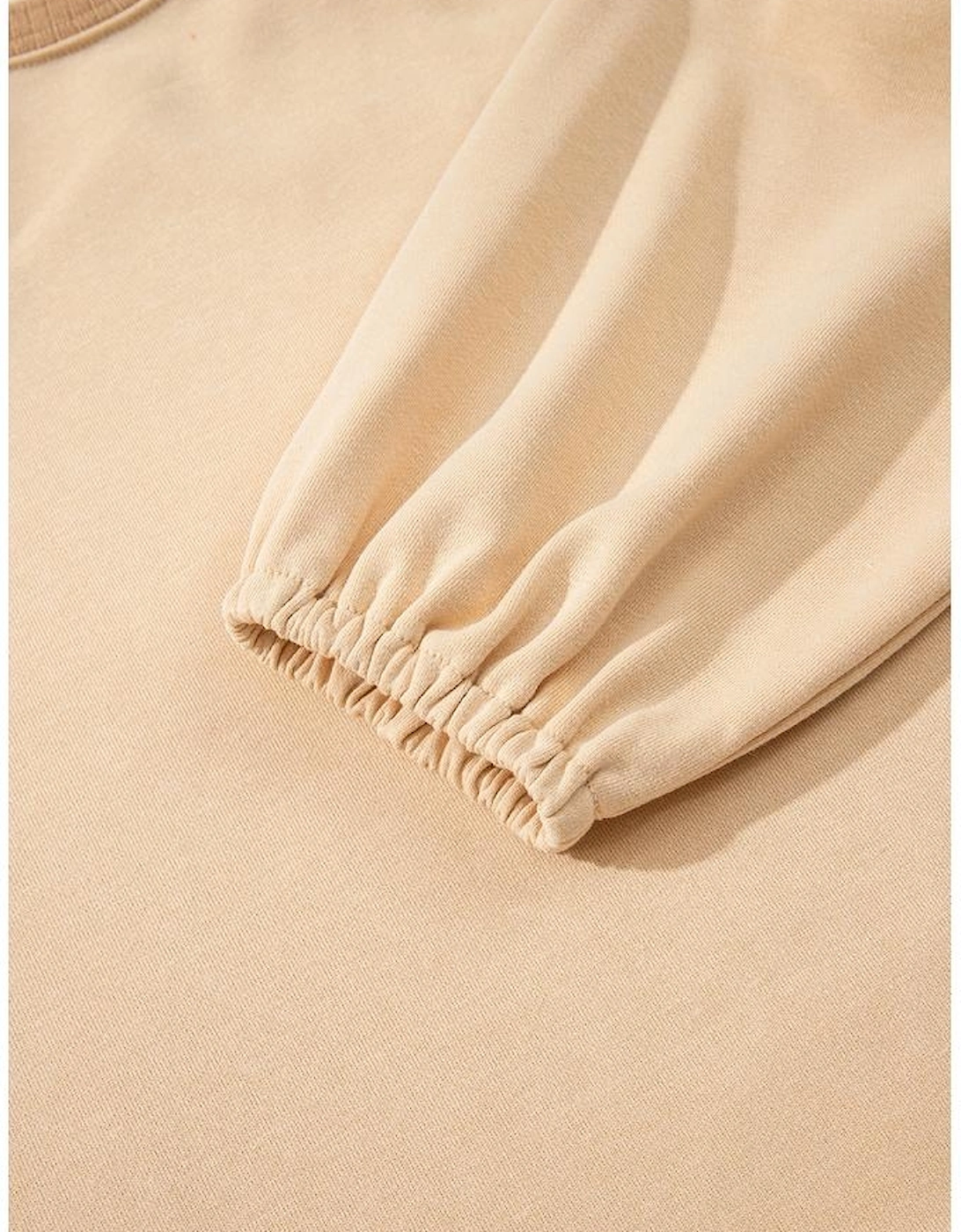 Light French Beige Aztec Patchwork Raglan Pullover Sweatshirt