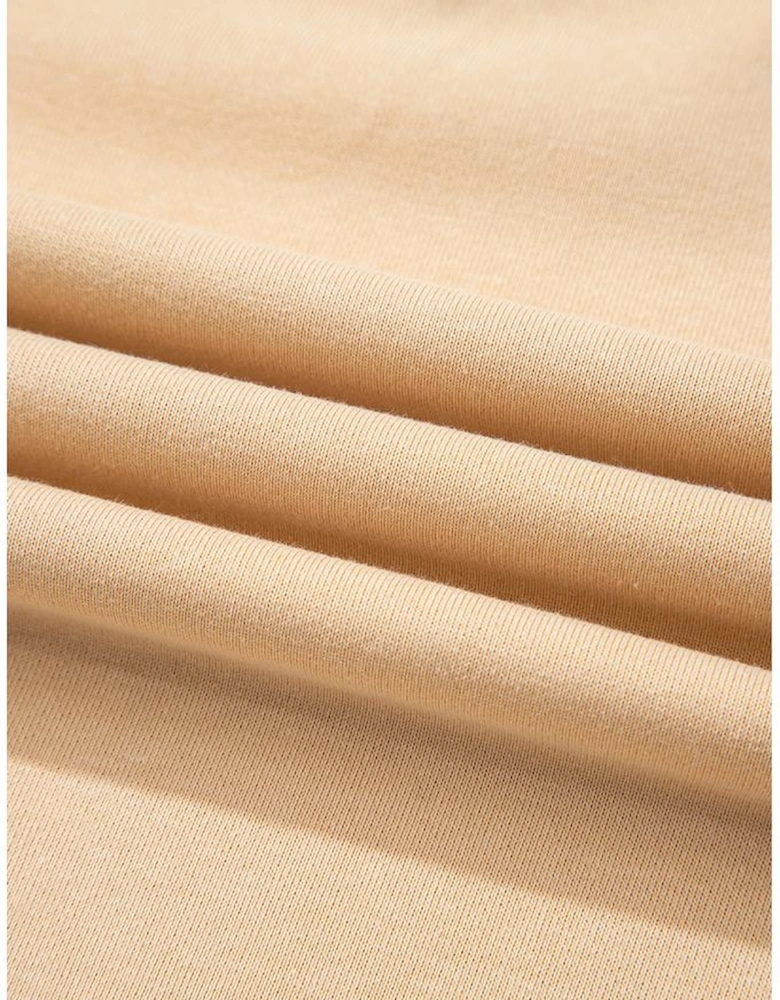 Light French Beige Aztec Patchwork Raglan Pullover Sweatshirt