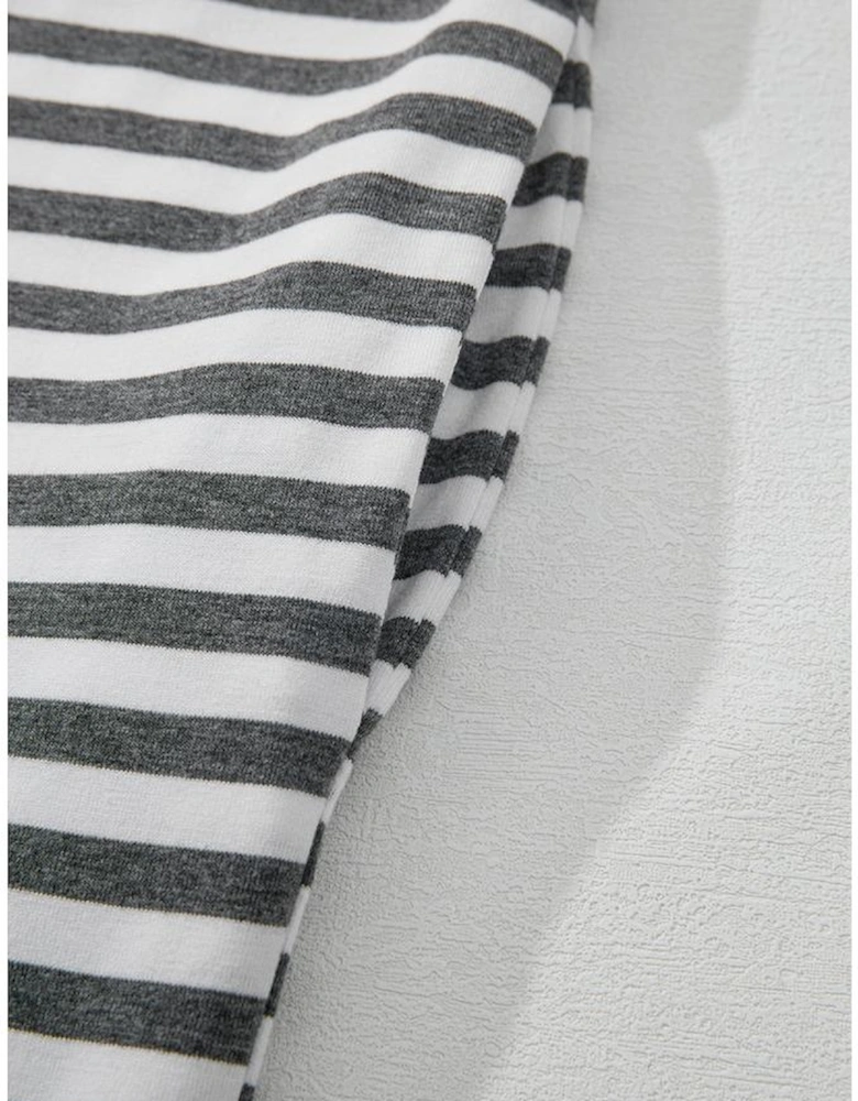 Yellow Stripe Two Tone Contrast Spaghetti Strap Backless Overall