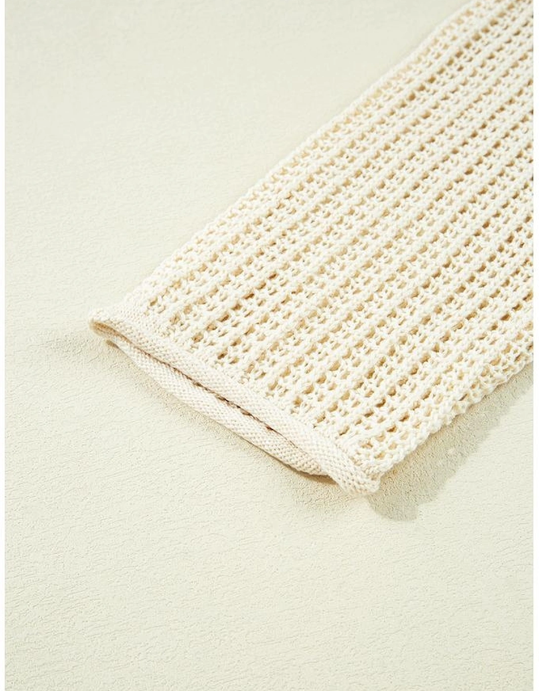 Parchment Hollow Out Knit Star Pattern Accent Plus Size Jumper