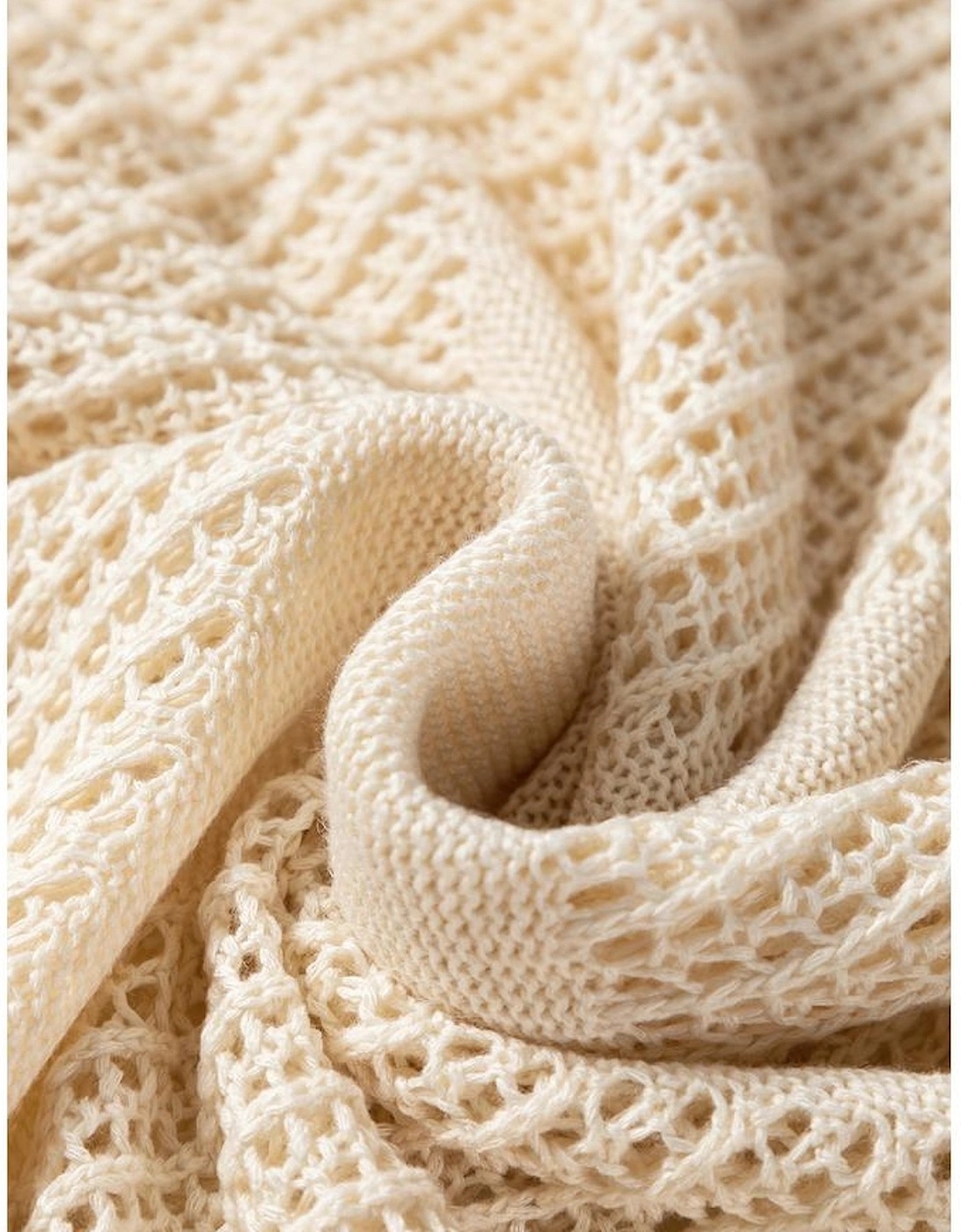 Parchment Hollow Out Knit Star Pattern Accent Plus Size Jumper