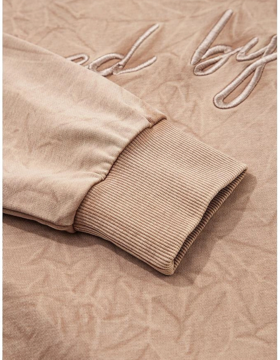 DUNE saved by grace Letter Embroidery Mineral Wash Loose Sweatshirt