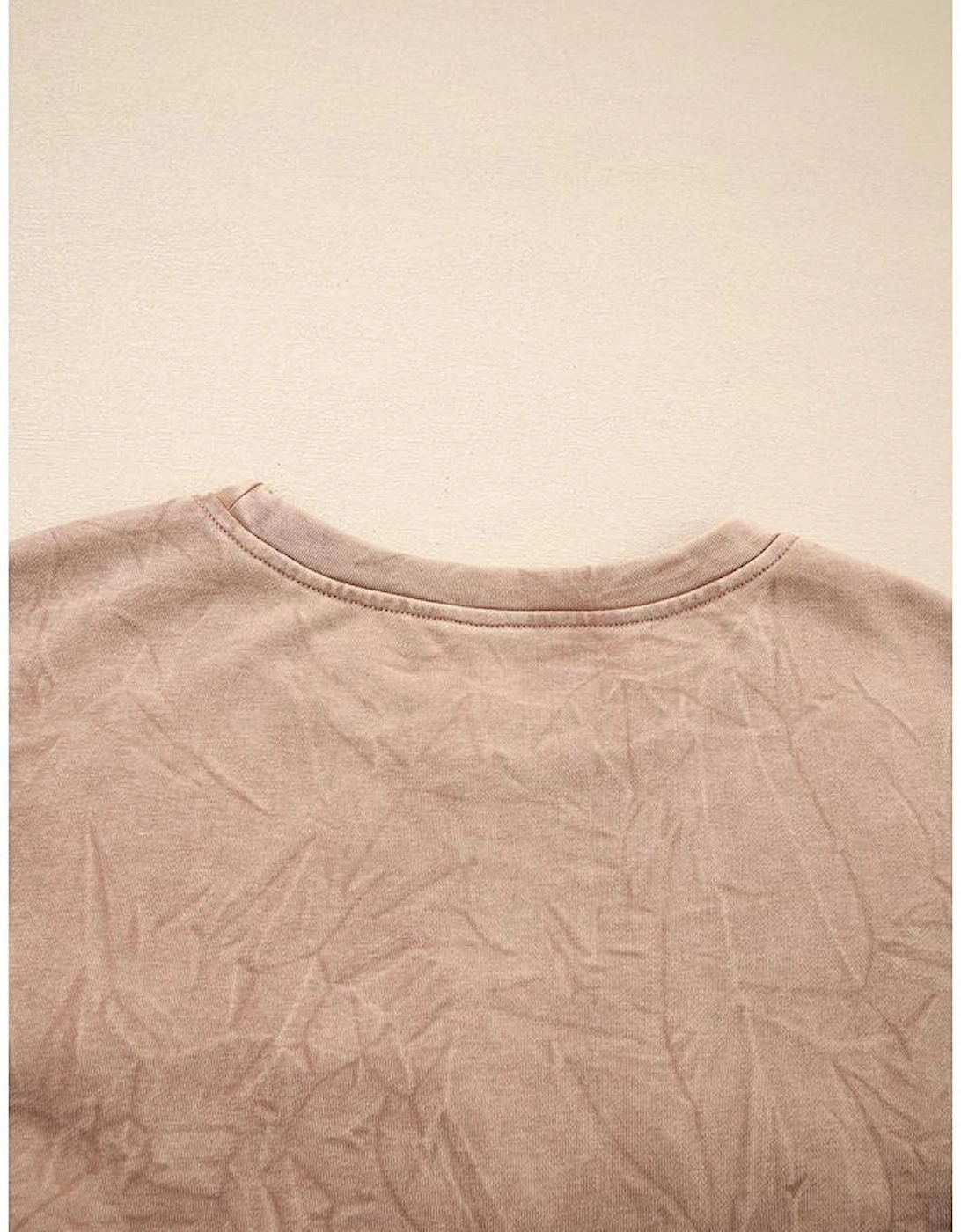 DUNE saved by grace Letter Embroidery Mineral Wash Loose Sweatshirt