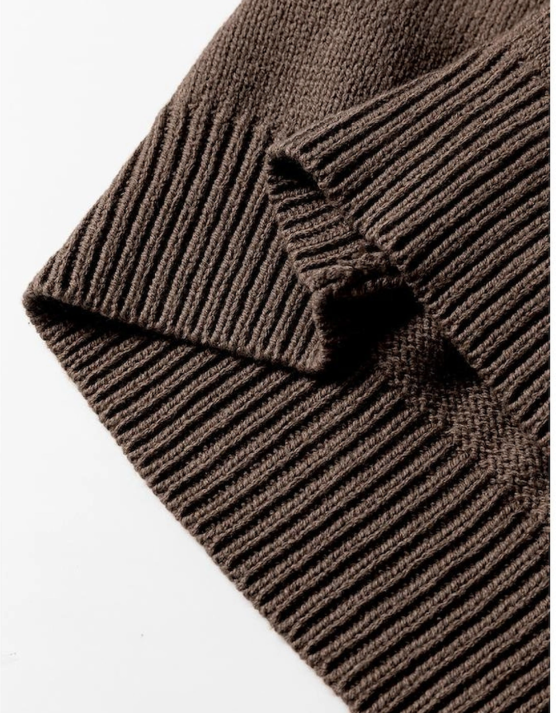 Dark Khaki Open Knit Drop Shoulder Sweater Cardigan